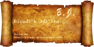 Bicsák Júlia névjegykártya